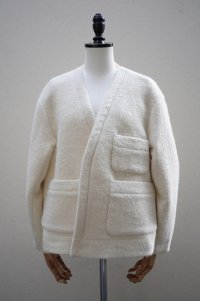 10 HANDCRAFTED MODERN　 WEAVE AND KNIT NO COLLAR JACKET　 col. CREAM