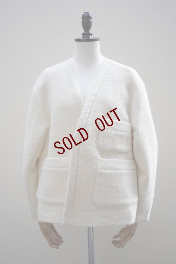 画像1: 10 HANDCRAFTED MODERN　 WEAVE AND KNIT NO COLLAR JACKET　 col. CREAM