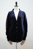 画像1: BLESS　<br />N°80 Pearlpad cardigan　<br />col.Navy/Brown (1)