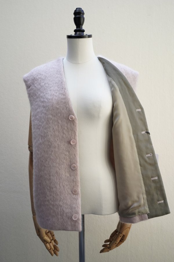 画像7: BOWTE　 UK FABRIC MOHAIR "WAY FRONT VEST　 col.FOG PINK