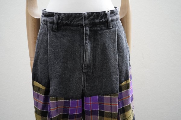 画像6: TANAKA　 COMBI WIDE TROUSERS　 col.PURPLE CHECK