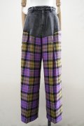 TANAKA　 COMBI WIDE TROUSERS　 col.PURPLE CHECK