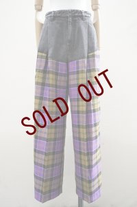 TANAKA　 COMBI WIDE TROUSERS　 col.PURPLE CHECK