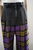 画像8: TANAKA　<br />COMBI WIDE TROUSERS　<br />col.PURPLE CHECK (8)