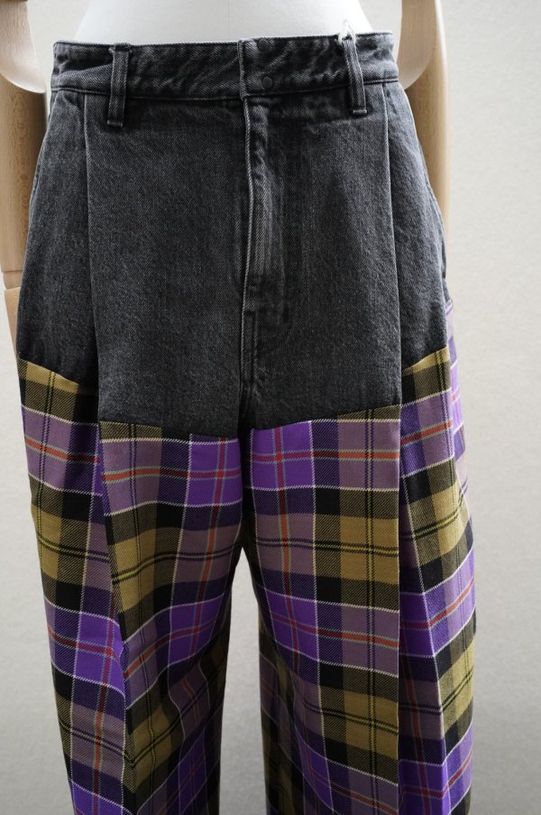画像8: TANAKA　 COMBI WIDE TROUSERS　 col.PURPLE CHECK