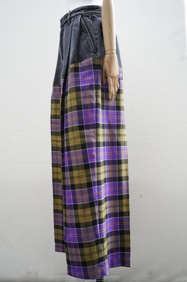 画像2: TANAKA　 COMBI WIDE TROUSERS　 col.PURPLE CHECK