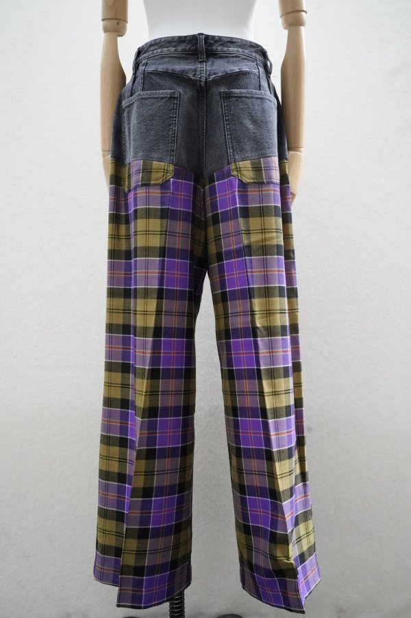 画像3: TANAKA　 COMBI WIDE TROUSERS　 col.PURPLE CHECK