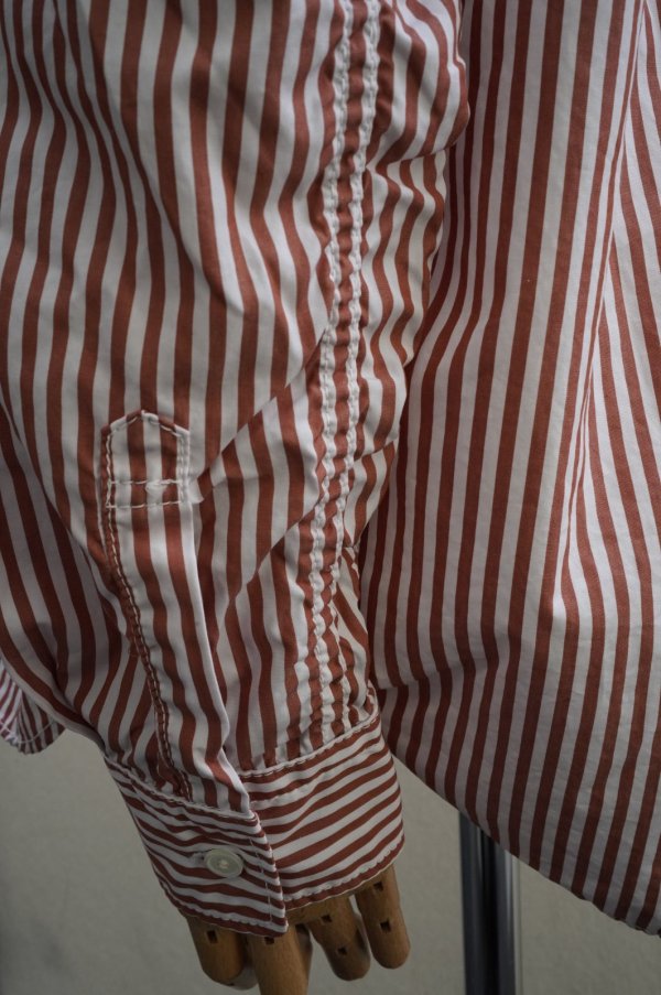 画像7: Sans limite　 ２本針ボックスレギュラー ブロード　 col.BROWN STRIPES