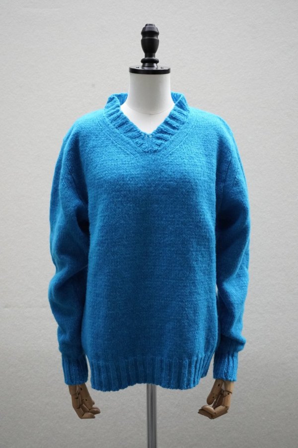 画像1: Cecile Tulkens　 HOMEMADE WIDE V NECK　 col. PETROL