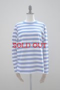 eleven 2nd　 Cotton Border Jersey Long T -shirt　 col. White / blue