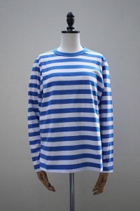 再入荷   eleven 2nd　 Cotton Border Jersey Long T -shirt　 col. White / blue