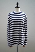 画像1: eleven 2nd MEN'S 　<br />Cotton Border Jersey Long T -shirt　<br />col. White / navy (1)