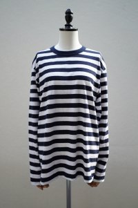 eleven 2nd　 MEN'S Cotton Border Jersey Long T -shirt　 col. White / navy