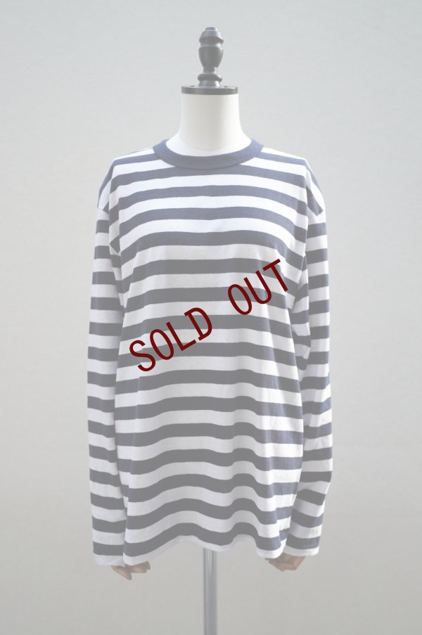 画像1: eleven 2nd MEN'S 　 Cotton Border Jersey Long T -shirt　 col. White / navy