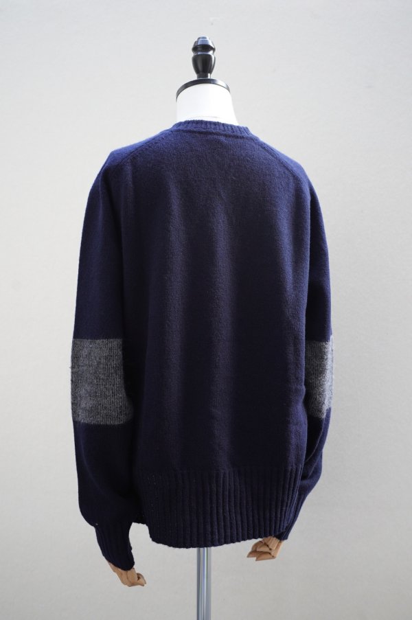 画像4: eleven 2nd【MENS】　 Australian Lamb's Wool　 Elbow Patch V-CD　 col.Dk.Navy