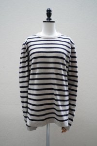 再入荷　  eleven 2nd   MENS Round Neck Border  col.Oyster / Dk.Navy