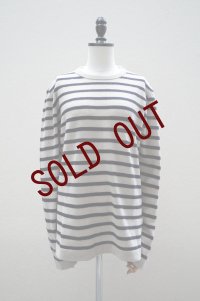 再入荷　  eleven 2nd   MENS Round Neck Border  col.Oyster / Dk.Navy