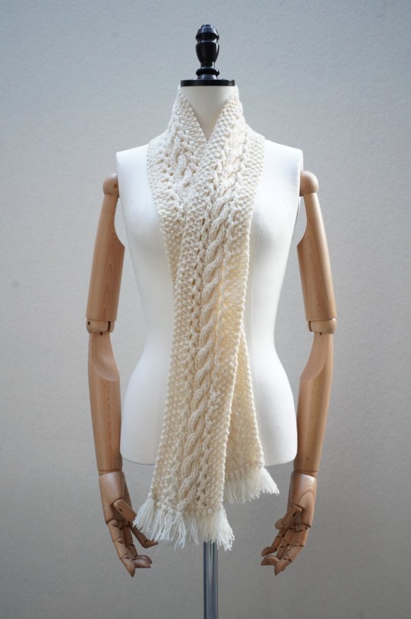 画像5: eleven 2nd　 Cable Aran Mini Stole　 col.Ivory