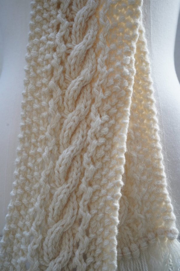 画像2: eleven 2nd　 Cable Aran Mini Stole　 col.Ivory