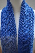 画像1: eleven 2nd　<br />Cable Aran Mini Stole　<br />col.Blue/White  (1)