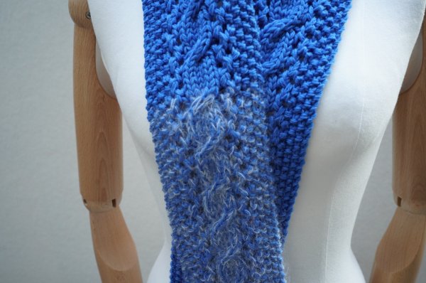 画像4: eleven 2nd　 Cable Aran Mini Stole　 col.Blue/White 