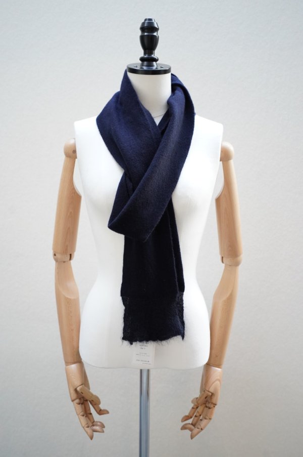 画像1: eleven 2nd　 Mohair-Edge Stole　 col.Dk.Navy  (1)