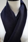 画像2: eleven 2nd　 Mohair-Edge Stole　 col.Dk.Navy  (2)