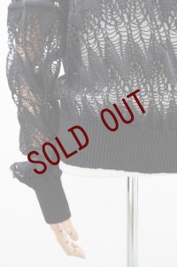 Cristaseya　 14VD-LI-BK　 LINEN LACE SWEATER　 col.BLACK