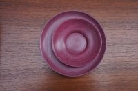 Cristaseya　 28VD-NW　 SET OF 2 HANDTURNED SMALL PLATES　 col.BEET RED