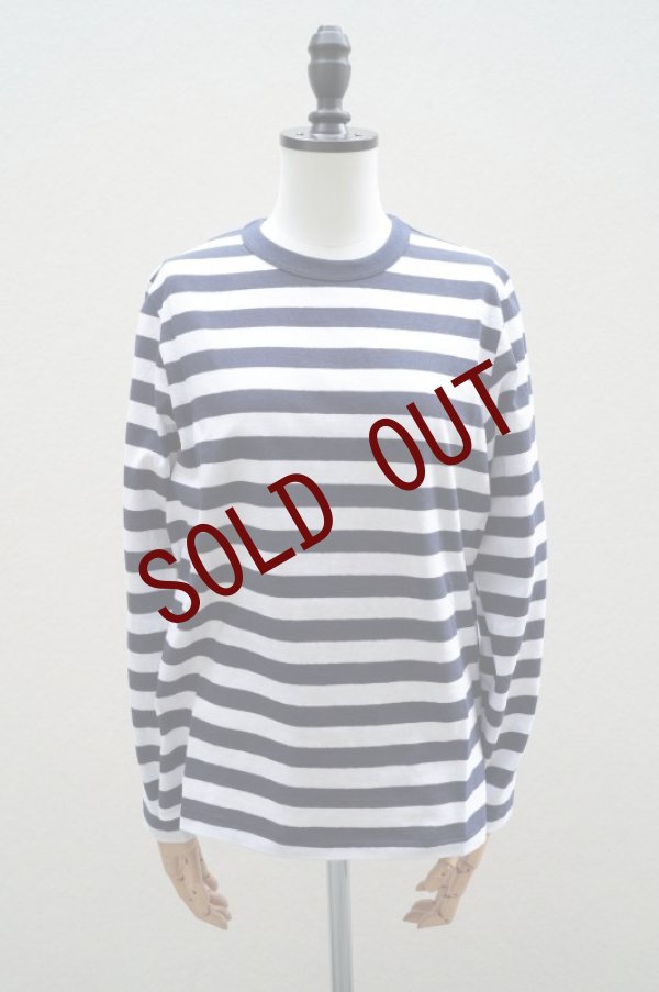 画像1: eleven 2nd   Cotton Border Jersey Long T -shirt  col.White/Navy (1)