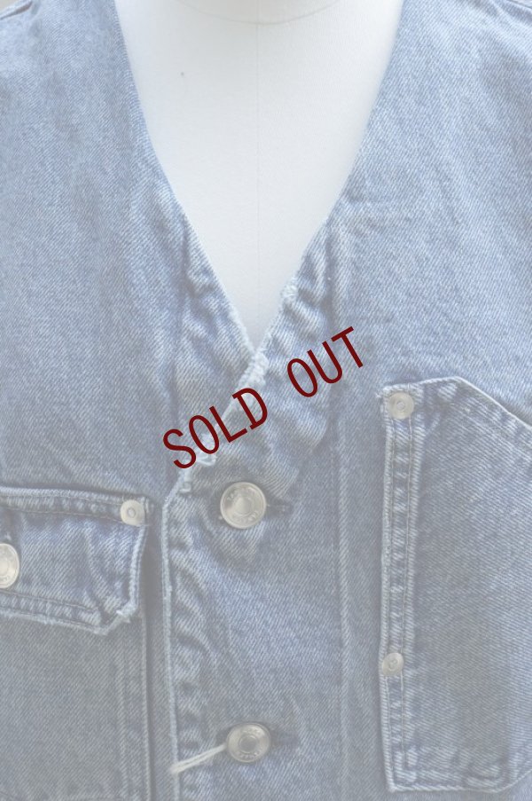 画像2: TANAKA　 NO COLLAR WORK JEAN JACKET　 col.MID BLUE