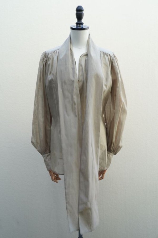 画像3: BOWTE　 ITALIAN FABRIC COTTON SILK BOW TIE BLOUSE　 col.SEPIA