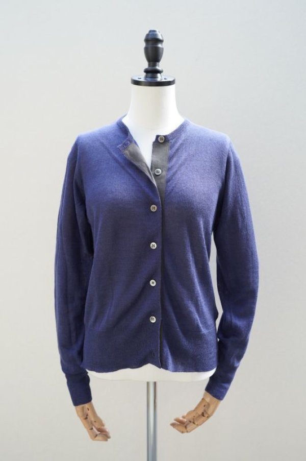 画像1: eleven 2nd　 Fine Linen Silk Button Cardigan　 col. Dk.purple