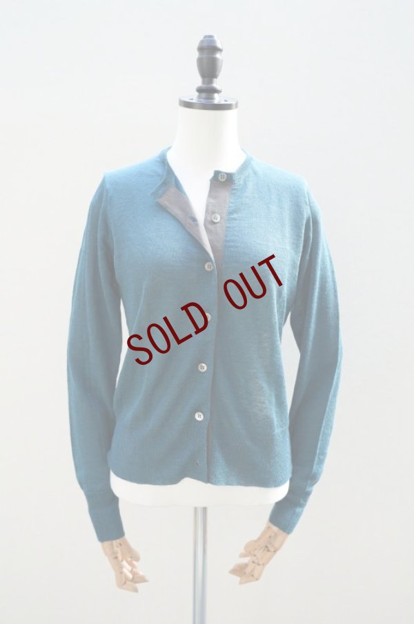画像1: eleven 2nd　 Fine Linen Silk Button Cardigan　 col. Teal Green