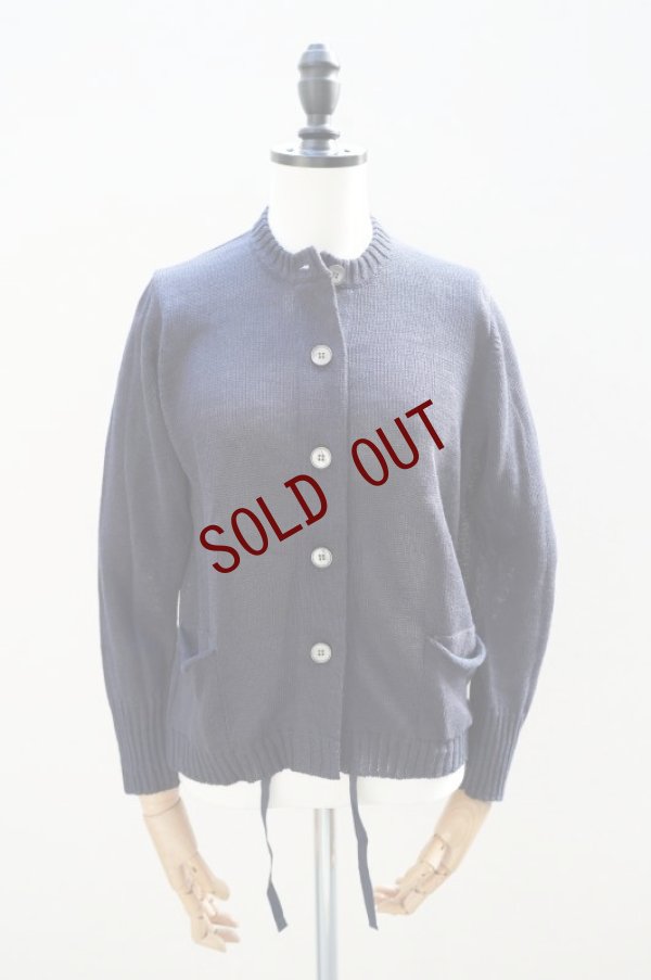 画像1: eleven 2nd　 Silk Plating Linen Button Cardigan　 col. Navy