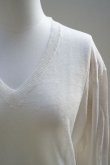 画像2: eleven 2nd  "Fine Linen Silk V-neck Jumper" col.White (2)