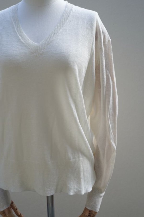 画像3: eleven 2nd  "Fine Linen Silk V-neck Jumper" col.White