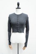  AURALEE　 SUPPER FINE WOOL HIGH GAUGE RIB KNIT SHORT CARDIGAN　 col. TOP CHARCOAL