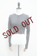 -50% AURALEE　 SUPPER FINE WOOL HIGH GAUGE RIB KNIT SHORT CARDIGAN　 col. TOP CHARCOAL