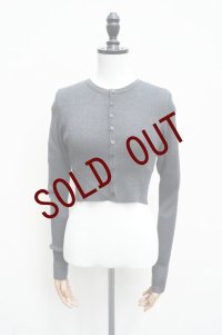 -50% AURALEE　 SUPPER FINE WOOL HIGH GAUGE RIB KNIT SHORT CARDIGAN　 col. TOP CHARCOAL