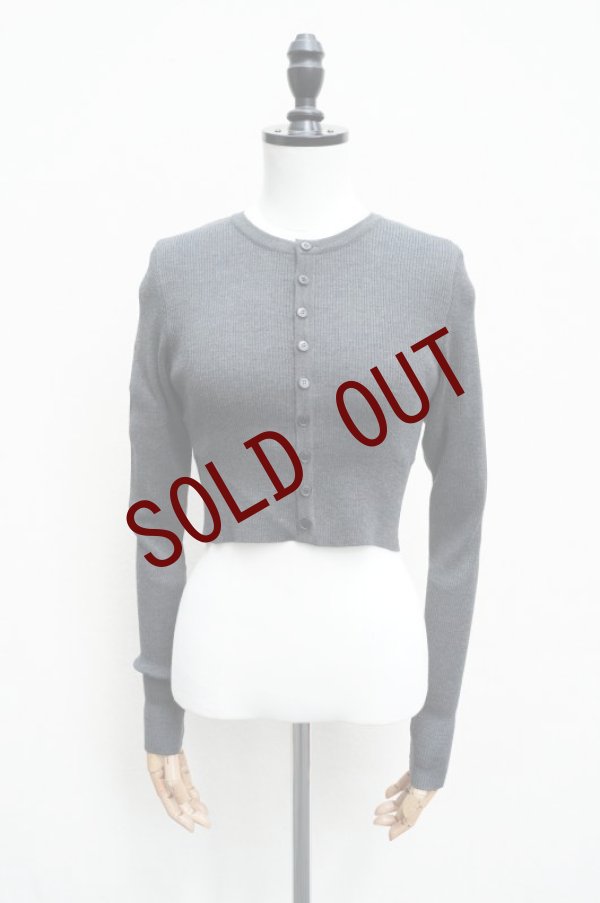 画像1: -50% AURALEE　 SUPPER FINE WOOL HIGH GAUGE RIB KNIT SHORT CARDIGAN　 col. TOP CHARCOAL (1)