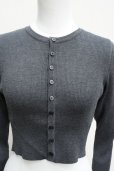 画像2: -50% AURALEE　<br />SUPPER FINE WOOL HIGH GAUGE RIB KNIT SHORT CARDIGAN　<br />col. TOP CHARCOAL (2)