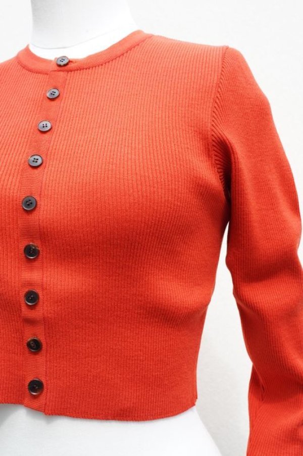 画像4: -50%  AURALEE　 SUPPER FINE WOOL HIGH GAUGE RIB KNIT SHORT CARDIGAN　 col. RED