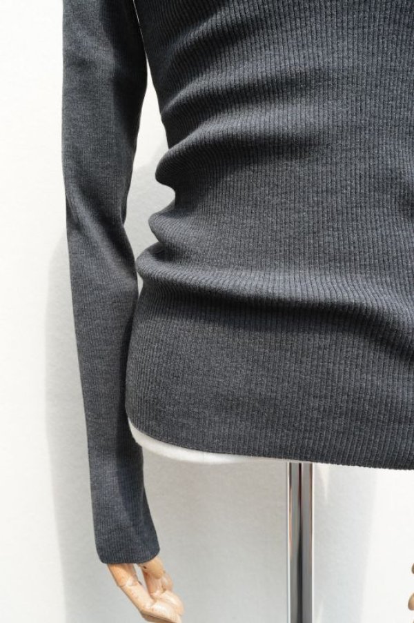 画像3:  AURALEE　 SUPPER FINE WOOL HIGH GAUGE RIB KNIT TURTLE　 col. TOP CHARCOAL