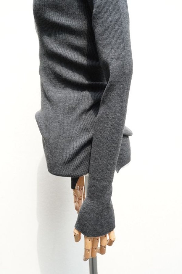 画像5:  AURALEE　 SUPPER FINE WOOL HIGH GAUGE RIB KNIT TURTLE　 col. TOP CHARCOAL