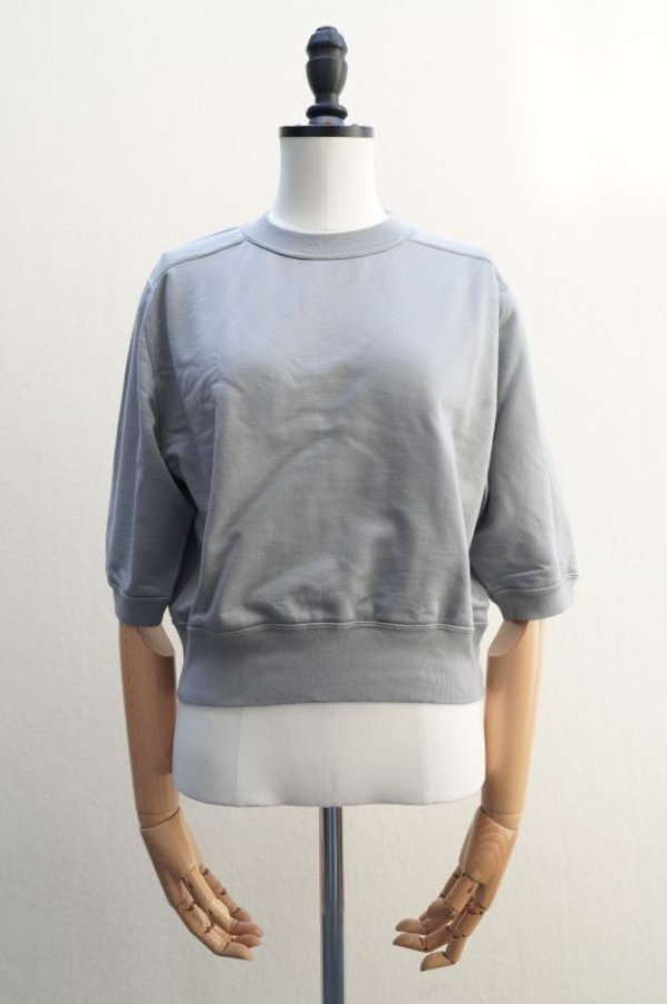 画像1:  AURALEE　 ELASTIC HIGH GAUGE SWEAT HALF SLEEVE P/O　 col. BLUE GRAY (1)