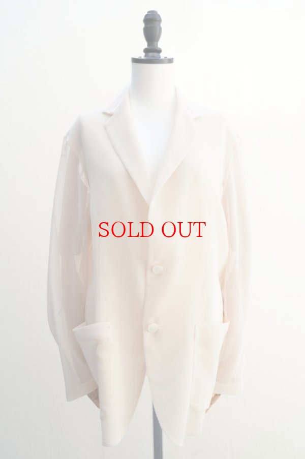 画像1:  AURALEE　 WOOL RECYCLE POLYESTER LENO SHEER JACKET　 col. IVORY (1)