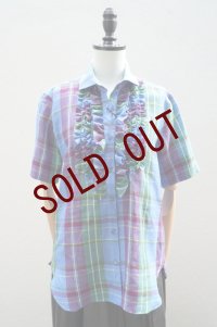 BOWTE　 LINEN MADRAS CHECK DRESS SHIRT　 col.BLUE CHECK