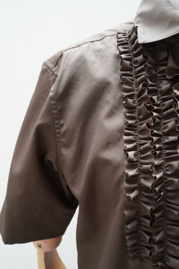 画像3: BOWTE　 FINX COTTON FRILL DRESS SHIRT　 col.BROWN