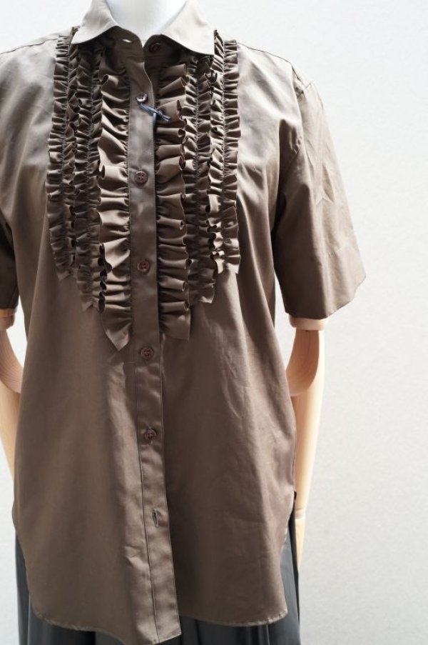 画像4: BOWTE　 FINX COTTON FRILL DRESS SHIRT　 col.BROWN